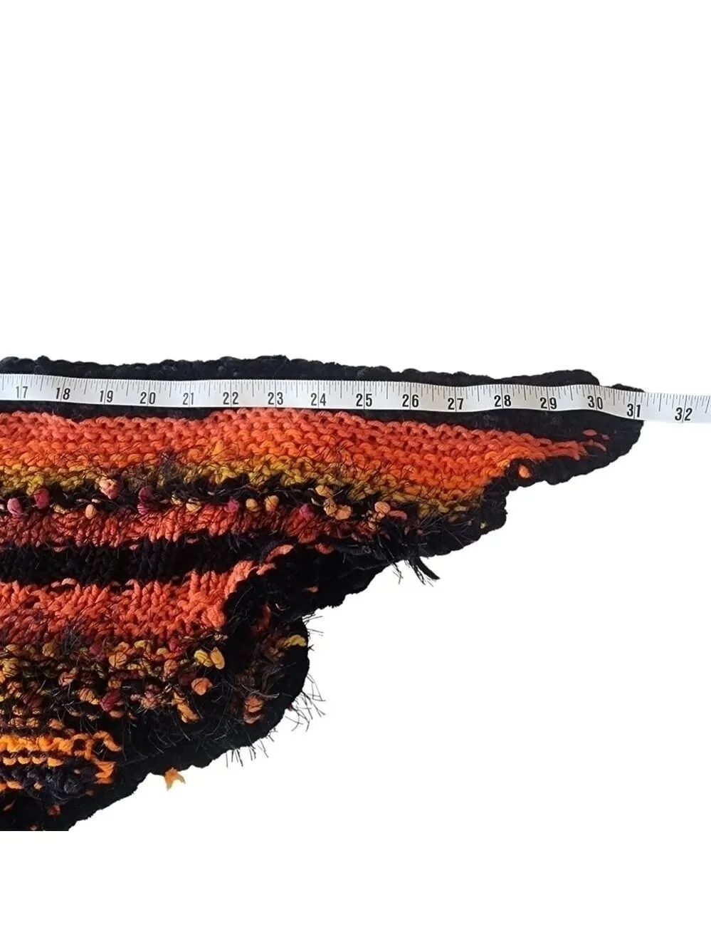 Crochet knit orange & black shawl cover wrap